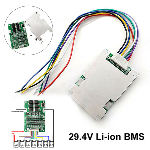 Placa de protección de batería de litio, módulo cargador con Balance para batería de iones de litio 29,4, 7S, 18650 V, BMS, 1 uds. ► Foto 1/6