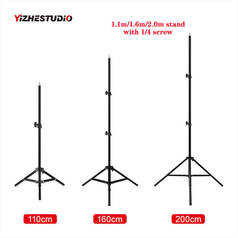 Soporte de iluminación fotográfica Yizhestudio, soporte de lámpara de anillo de 1,1 m/1,6 m/2,0 m con trípode ajustable de tornillo 1/4 para anillo de luz ► Foto 1/6