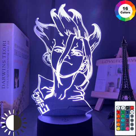 Lámpara de mesa de Anime Dr Stone para niños, decoración dormitorio infantil, luz nocturna de Manga, Led acrílico, lámpara de luz nocturna ► Foto 1/6