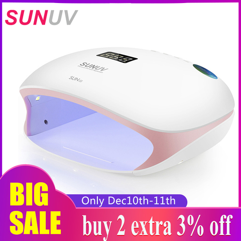 SUNUV SUN4S/4 lámpara de uñas 48W UV secador de uñas LED para curar geles polaco con Sensor inteligente manicura arte salón equipo marca ► Foto 1/6