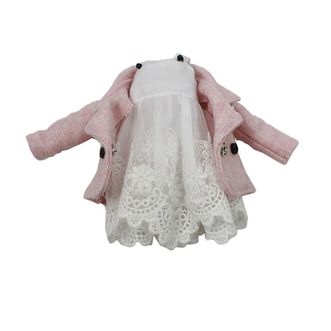 ICY DBS muñeca Blyth jecci cinco bjd neo vestido blanco traje abrigo rosa, solo traje sin muñeca ► Foto 1/5