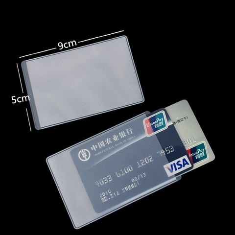 10 unids/set de fundas transparentes para tarjetas de crédito para hombre y mujer, protector de PVC para autobús, Bolsa porta tarjetas ► Foto 1/6