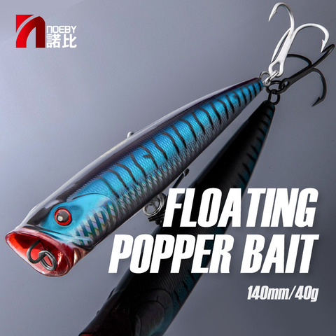 NOEBY-Popper Topwater para atraer la pesca en el mar, 140mm/40g, cebos duros de agua, wobblers, 8 señuelo de colores, cazador de atún, 9069 ► Foto 1/6