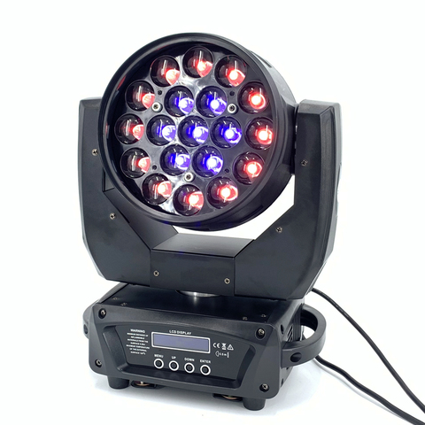 Haz de luz LED RGBW de 19x15W, luz profesional de lavado/Zoom, DJ/Bar, máquina de escenario, DMX512, rayo de luz LED, control circular con cabezal móvil ► Foto 1/6