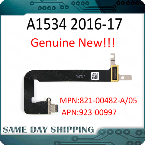 Placa de alimentación de USB-C con Cable para MacBook Retina, 821-00482-A 821-00828-A, A1534, 12 