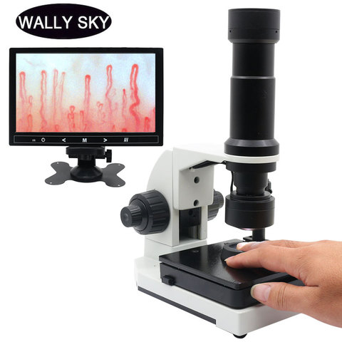 Microscopio Digital Nailfold, Detector de microcirculación capilar, USB iluminado, instrumento plegable para uñas, pantalla LCD de 9 pulgadas ► Foto 1/6