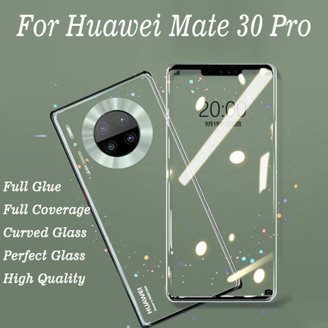 Cristal templado curvo de pegamento completo 3D para Huawei Mate 30 Pro cubierta completa 9H Protector de pantalla de película protectora para amigo 30 Mate30 Pro ► Foto 1/6