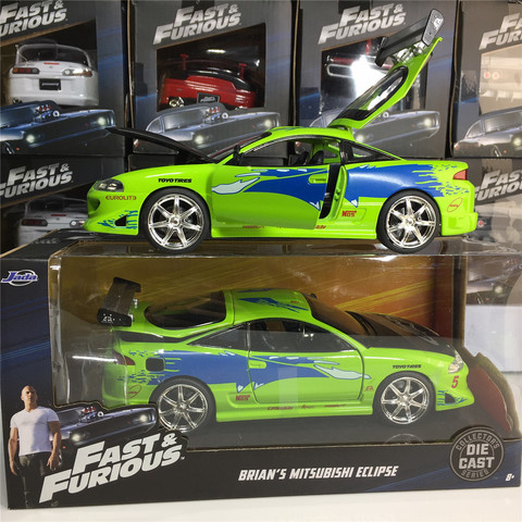 Cada-coches rápidos y furiosos para niños, modelo de Metal fundido a presión, modelos BRIANS Mitsubishi Eclipse, edición coleccionable, 1/24 ► Foto 1/3