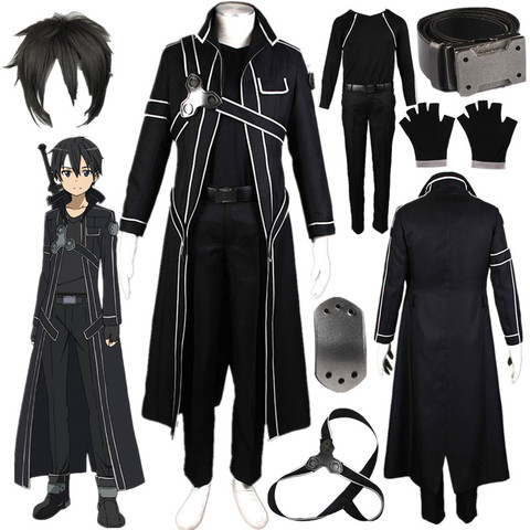 Inspirado por la espada arte Online disfraz para Cosplay de Kirito SAO Kirigaya Kazuto de Halloween ► Foto 1/6