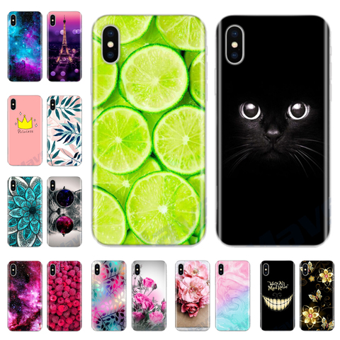 Funda de teléfono de silicona a prueba de golpes para iPhone, carcasa trasera de lujo a prueba de golpes para iPhone X XS XR XS Max, protección de flores para Apple iPhone X ► Foto 1/6