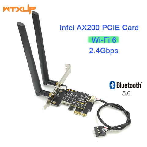 Ax200 Bluetooth 5,0, dual band 2,4, GPS, 6ª generación, ax technology, MU-MIMO de escritorio, PCIE 1X, tarjeta wifi para Intel AX200NGW ► Foto 1/6