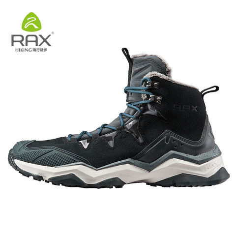 RAX-Botas de senderismo impermeables para hombre, botas de nieve impermeables con forro de piel, zapatos ligeros de Trekking, zapatillas de deporte cálidas para exteriores, botas de montaña ► Foto 1/6