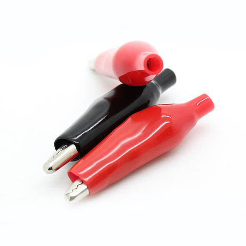 Pinza de cocodrilo de Metal G98, medidor de sonda de prueba de pinza eléctrica de cocodrilo, negro y rojo con batería de plástico para coche, 20 pcs28mm ► Foto 1/5