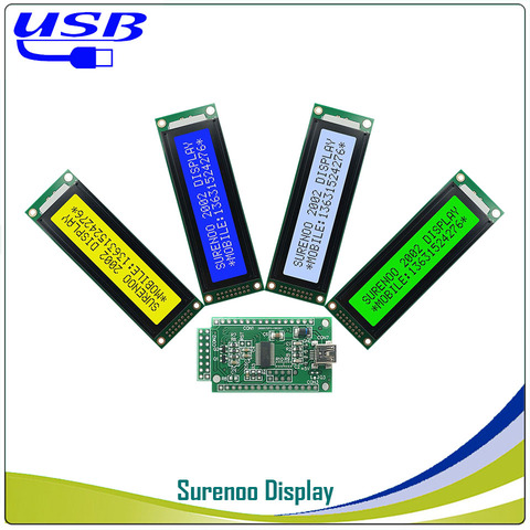 LCD2USB USB 202 20X2 2002 carácter módulo LCD Panel de pantalla adecuado LCD listo y AIDA64 para DIY PC ► Foto 1/2