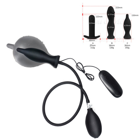 Vibrador Anal inflable supergrande, bomba de consolador, expandible, 10 velocidades, tapón Anal, pelotas juguetes sexuales ► Foto 1/6