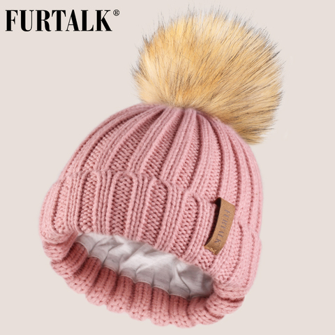 FURTALK niños invierno sombrero de pompón bebé niños niñas sombrero edades 1-10 año niño sombrero de invierno ► Foto 1/6