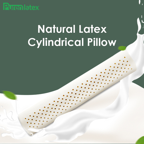 PurenLatex-almohada larga de látex Natural, soporte cilíndrico para columna Cervical, cuello, protección Lumbar, cojín para dormir ► Foto 1/6