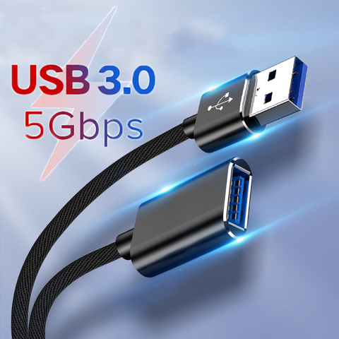 Cable de extensión USB 3,0 macho a hembra, extensor USB 2,0, para Smart TV, PS4, Xbox, SSD, unidad de extensión ► Foto 1/6