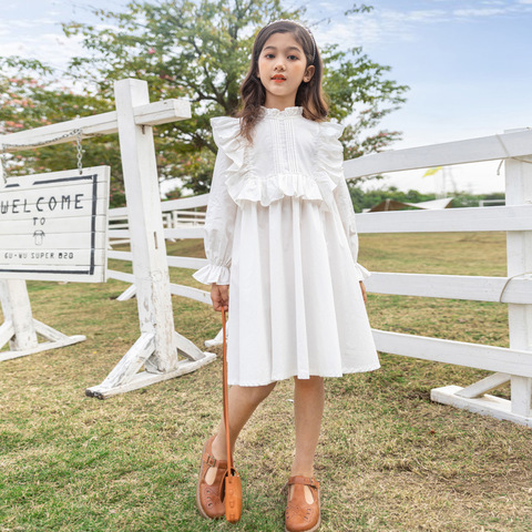 De 6 a 16 años 2022 nuevo niñas vestido de algodón adolescente de niños ropa de bebé de primavera y verano ropa acanalada (sin transparencias) #6016 ► Foto 1/6