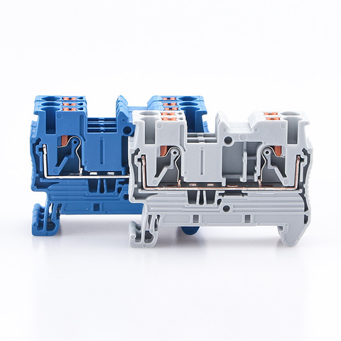 Bloque de terminales de Riel Din PT-2.5, Conector de Terminal Push-In, resorte sin tornillo, bloque de conectores de cable eléctrico PT2.5, 10 Uds. ► Foto 1/6