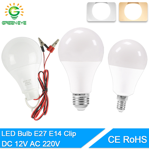 Bombilla LED regulable E27 E14, 220V DC12V, alto brillo, 24W, 20W, 18W, 15W, 12W, 9W, 5W, 3W, LED E14, blanco cálido y frío ► Foto 1/6