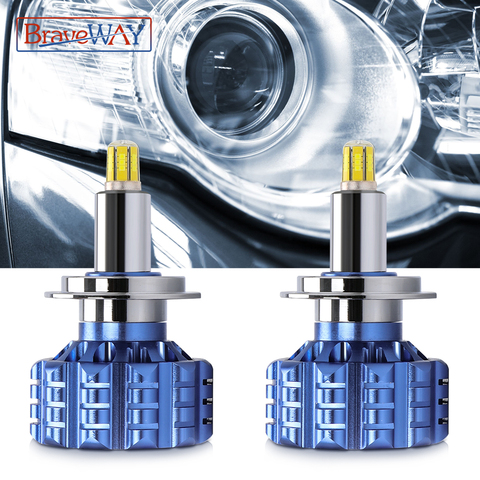 BraveWAY-bombilla LED para proyector, luz de haz bajo H1 LED H7 H11 HB3/360 HB4/9005, con luz de coche CAN bus de lente, 9006 ► Foto 1/6