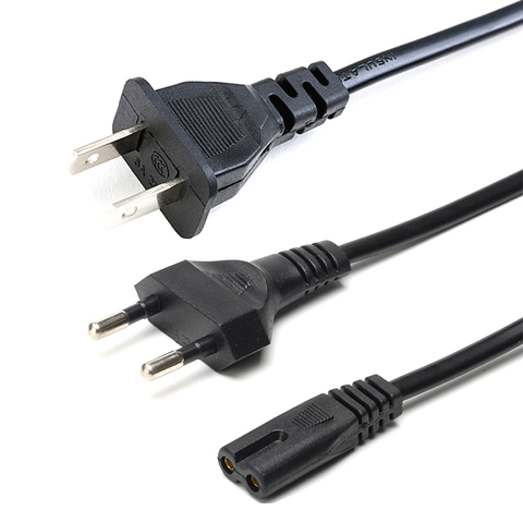 Nuevo Cable de extensión 1,5 M 2 Pin clavija US EU a C7 Cable de alimentación América figura europea 8 Cable de alimentación para la iluminación del ordenador portátil PS4 ► Foto 1/6