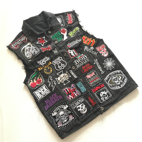 Banda de ropa insignias de hierro en parches bordados Punk rayas para la ropa Appliques chaqueta Jeans Diy decoración música Metal Rock ► Foto 1/6