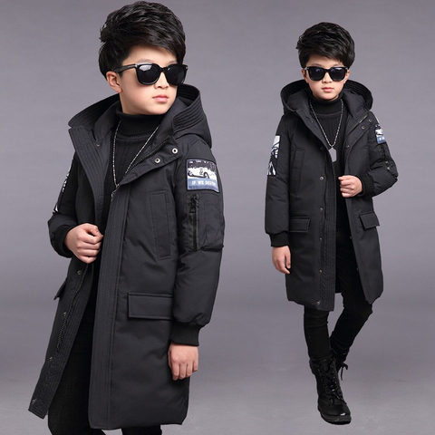 -30 chaquetas de invierno para niños, ropa cálida, Chaqueta de algodón con capucha, impermeable, gruesa, prendas de vestir, parka ► Foto 1/5