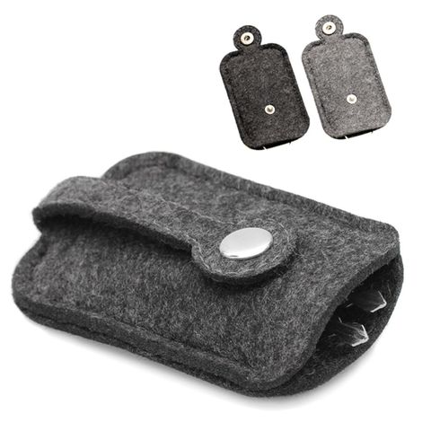 Funda de llave de coche a la moda para hombre, cartera, monedero, llavero de fieltro de lana, bolsillo, organizador de llaves, bolsa, funda, novedad, 1 ud. ► Foto 1/6