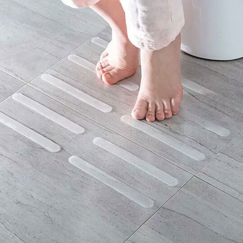 Alfombra de baño antideslizante con tiras adhesivas, cinta de seguridad para pisos, alfombrilla de baño para bañeras, duchas, escaleras y suelo, 6 uds., 20x2cm ► Foto 1/6