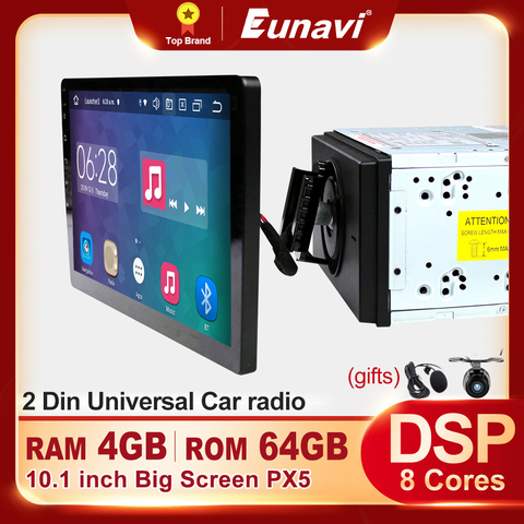 Radio con GPS para coche, reproductor Multimedia con Android, 2 Din, 10 pulgadas, Universal, unidad principal, 4GB, 64GB, 8 núcleos, 2 Din, DVD, NO ► Foto 1/6