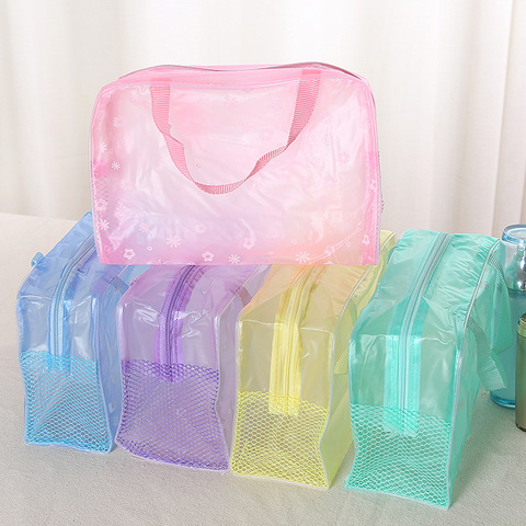 ETya Flower-bolsa de cosméticos transparente para mujer, estuche para bolsa de maquillaje de PVC, Neceser de viaje pequeño, conjunto de aseo personal ► Foto 1/6