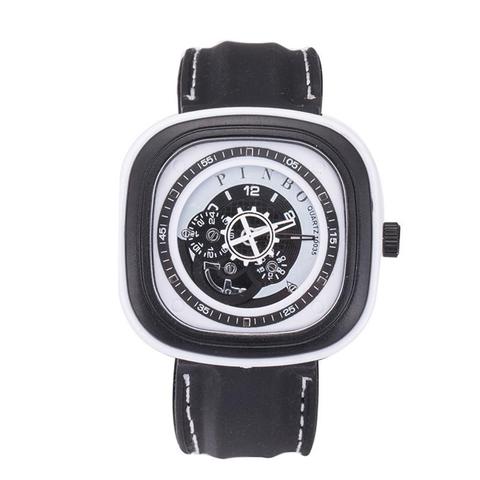 Reloj deportivo para hombre, correa de poliuretano de esfera cuadrada grande, analógico, a la moda, para estudiantes, deportes al aire libre, reloj de pulsera de cuarzo, decoración de mano ► Foto 1/6