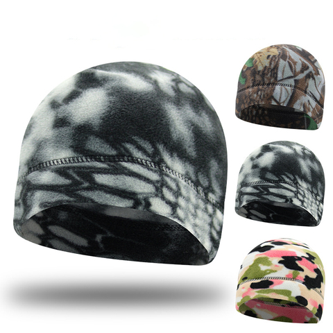 Boina de lana gruesa de camuflaje táctico para hombre, gorro Polar elástico a prueba de viento, cálido, para exteriores, primavera e invierno ► Foto 1/6