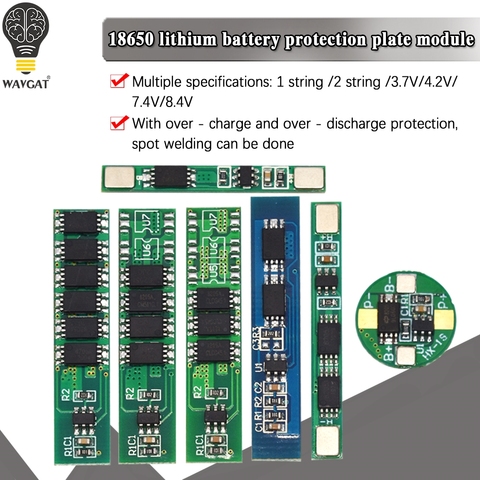 Placa de protección de batería 1S 2S li-ion BMS PCM 2.5A 5A 10A 15A pcm para batería de iones de litio 18650 ► Foto 1/6