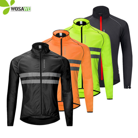 WOSAWE-Chaqueta reflectante para correr, transpirable, resistente al agua, a prueba de viento, cortavientos, chaqueta deportiva fina de alta visibilidad ► Foto 1/6