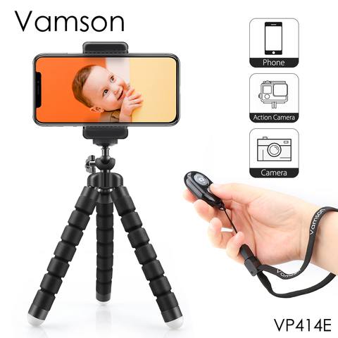 Vamson Mini trípode para teléfono Flexible pierna Gorillapod pulpo del trípode de la cámara del teléfono móvil para iphone para Xiaomi Samsung VP414E ► Foto 1/6