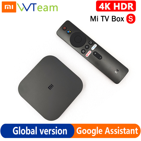 Global Xiaomi Mi recuadro S HDR 4K Android TV Box 8,1 Ultra HD 2G 8G WIFI Google asistente remoto Streaming Netflix IPTV reproductor de medios ► Foto 1/6