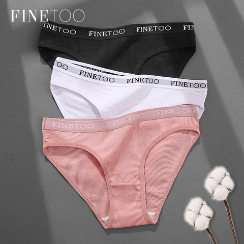 FINETOO-ropa interior de algodón transpirable para mujer, Braga informal con letras personalizadas, nueva M-2XL ► Foto 1/6