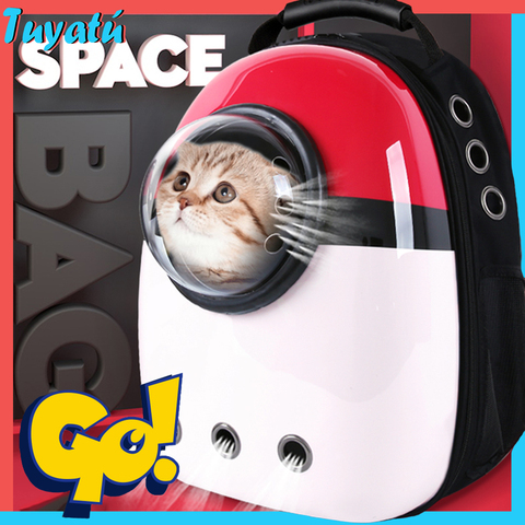 Mochila de plástico para gatos, bolsa de transporte para gatos, bolsa de viaje ► Foto 1/6