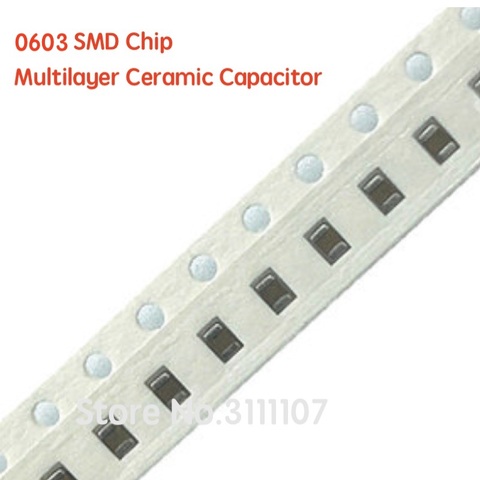 100 Uds 0603 SMD Chip condensador cerámica multicapa 0.5PF-22uF 10pF 22pF 100pF 10nF 15nF 100nF 0,1 uF 2,2 uF 4,7 uF 10uF 102 de 103 a 106 ► Foto 1/1