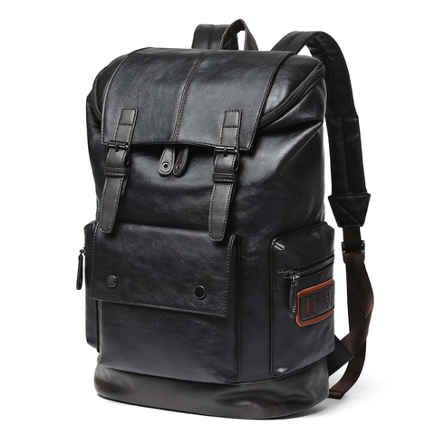 Mochila antirrobo de cuero grande para hombre, morral de viaje para ordenador portátil, color negro, Bolso de hombro de negocios escolar de gran capacidad ► Foto 1/6