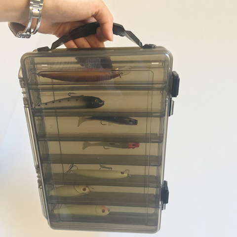 Caja de aparejos de pesca de gran capacidad caja de subcebo de dos pisos caja de almacenamiento de equipo de pesca de cebo portátil ► Foto 1/6