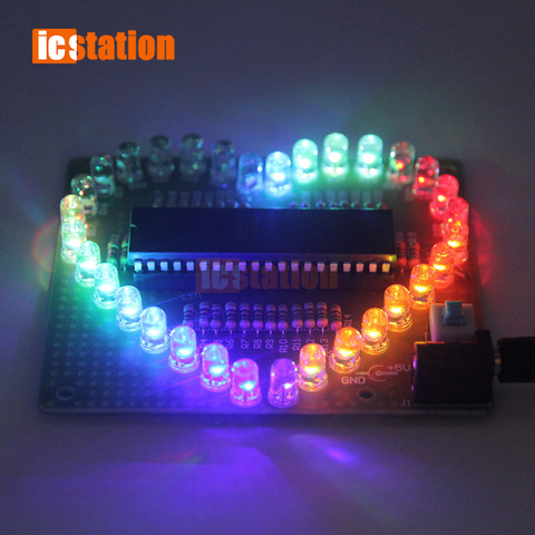 Kit de luz de agua en forma de corazón, 51 luces LED RGB de amor, brillante colorido, producción electrónica, DIY, enviar programa ► Foto 1/6