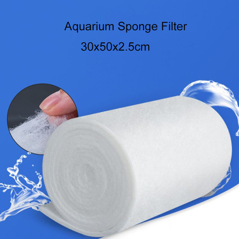 Filtro de acuario súper grueso bioquímico, filtro esponja de algodón para acuario, espuma de algodón Bio, 30cm x 50cm x 2,5 cm ► Foto 1/6