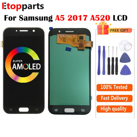 Pantalla LCD AMOLED para SAMSUNG GALAXY A5 2017 A520 SM-A520F, repuesto de montaje de digitalizador con pantalla táctil, envío gratis ► Foto 1/6