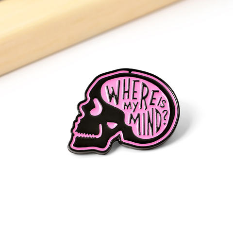 Overthinkers broche de equipo pin ansiedad trastorno obsesivo-compulsivo pin con distintivo de la salud mental de halloween gótico Accesorios ► Foto 1/6