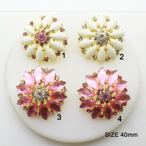 Botón de costura decorativa para fiesta, flor de diamantes de imitación, diseño de joyería hecho a mano, 2 uds. ► Foto 1/6