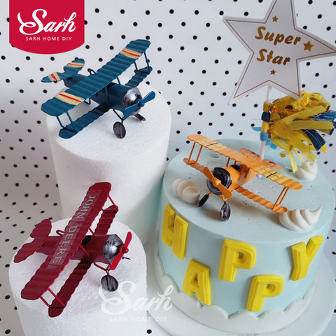 Decoraciones para pastel de avión Retro, decoraciones para fiesta de  cumpleaños para hornear, regalos bonitos, rojo, azul y amarillo - Historial  de precios y revisión | Vendedor de AliExpress - Sarh Store 